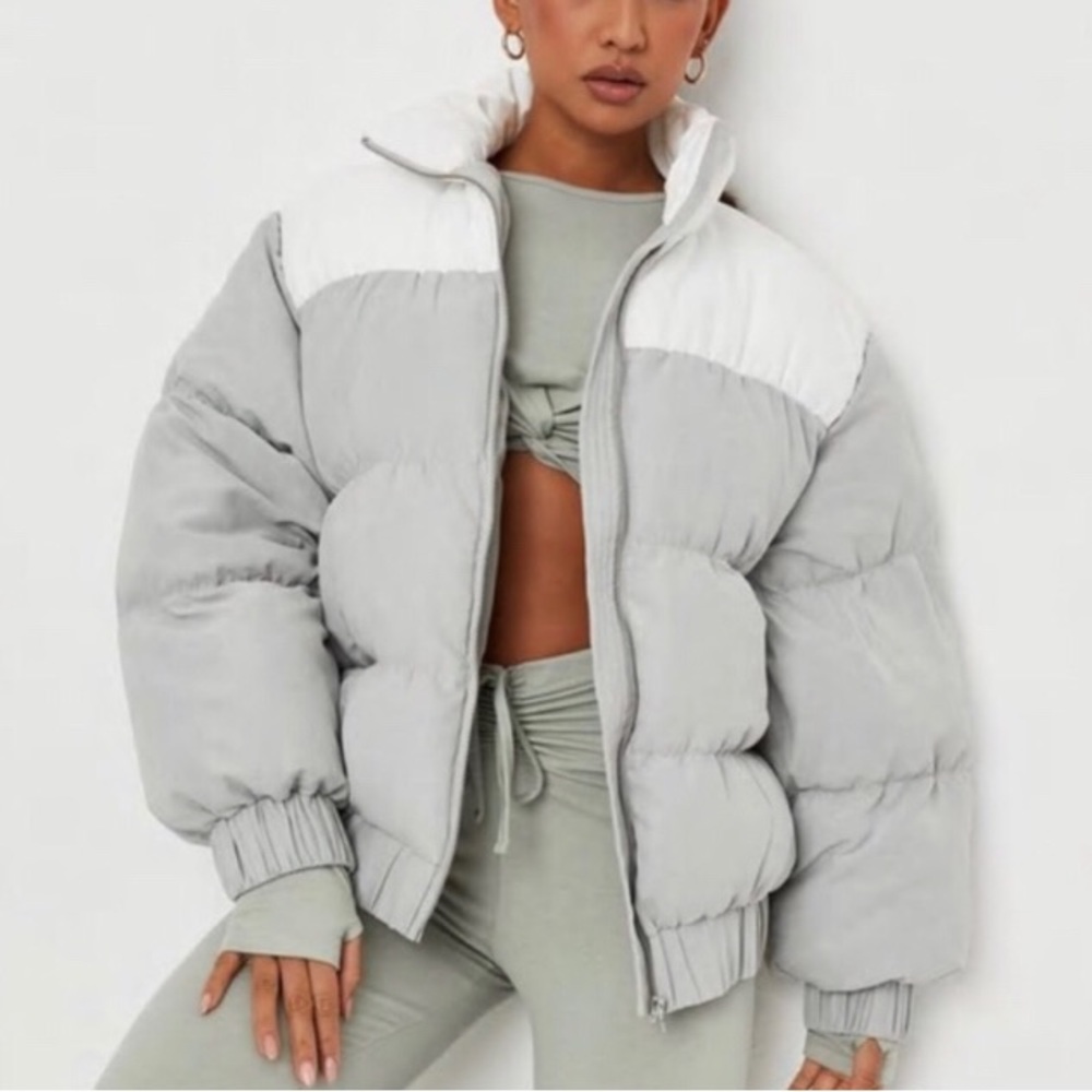 Color Blocked Oversized Puffer Jacket US size 2